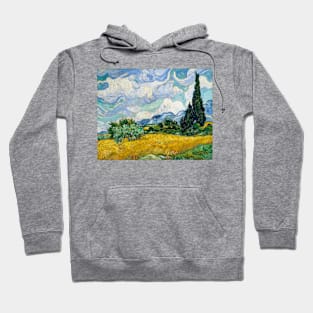 Wheat Field with Cypresses Hoodie